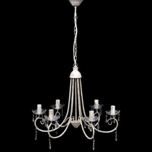 VidaXL Pendant Ceiling Lamp Elegant Chandelier White 6 Bulb Sockets