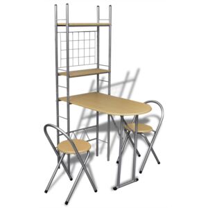 VidaXL Foldable Breakfast Bar Set with 2 Chairs