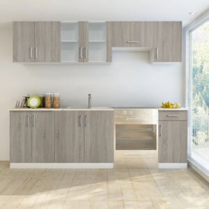 VidaXL Kitchen Cabinet Unit 7 Pieces Oak Look