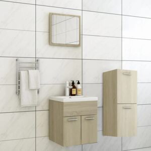 VidaXL Bathroom Furniture Set Sonoma Oak Chipboard