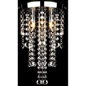VidaXL White Metal Ceiling Lamp with Crystal Beads