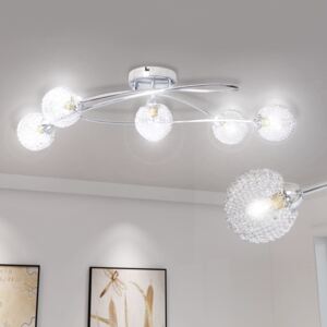 VidaXL Ceiling Lamp with Mesh Wire Shades for 5 G9 Bulbs