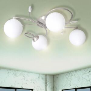 VidaXL Ceiling Lamp Transparent Acrylic Leaves and Glass Shades for 4 G9Bulbs