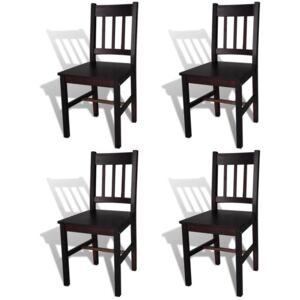 VidaXL Dining Chairs 4 pcs Dark Brown Pinewood