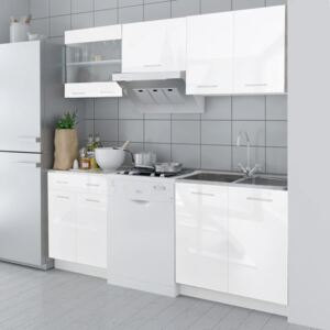VidaXL Kitchen Cabinet Unit 5 Pieces High Gloss White 200 cm