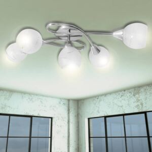 VidaXL Ceiling Lamp with Glass Shades for 5 E14 Bulbs