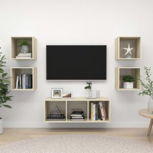 VidaXL 5 Piece TV Cabinet Set Sonoma Oak Chipboard