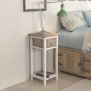 VidaXL Nightstand with 1 Drawer Brown and White