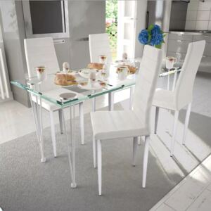 VidaXL Dining Chairs 4 pcs White Faux Leather