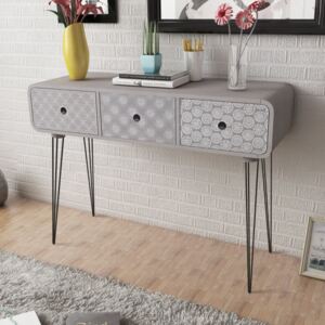 VidaXL Console Table with 3 Drawers Grey