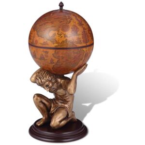 VidaXL Globe Bar Wine Stand Atlas Design 42x42x85 cm