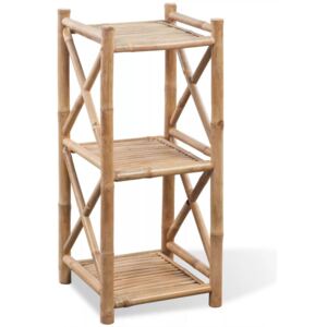 VidaXL 3-Tier Square Bamboo Shelf