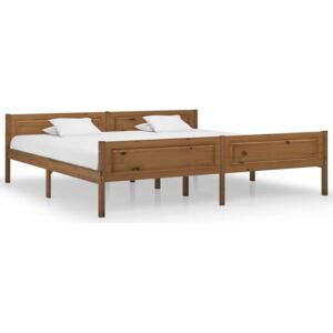 VidaXL Bed Frame Solid Pinewood Honey Brown 200x200 cm