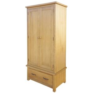 VidaXL Wardrobe with 1 Drawer 90x52x183 cm Solid Oak Wood