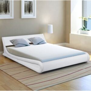 VidaXL Bed Frame 5FT King Size/150x200cm Artificial Leather Curl White