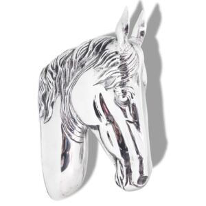 VidaXL Horse Head Decoration Wall-Mounted Aluminium Silver