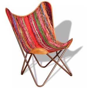 VidaXL Butterfly Chair Multicolour Chindi Fabric