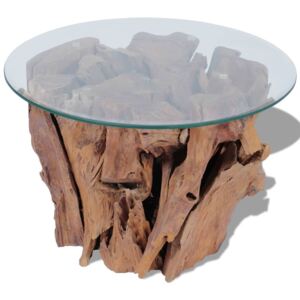 VidaXL Coffee Table Solid Teak Driftwood 60 cm