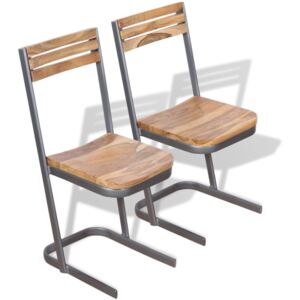 VidaXL Dining Chairs 2 pcs Solid Teak Wood