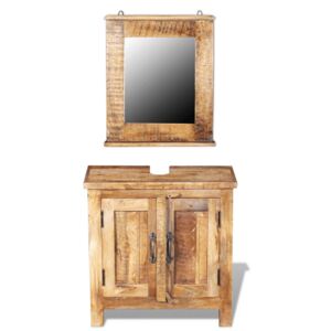 VidaXL Bathroom Vanity Cabinet with Mirror Solid Mango Wood