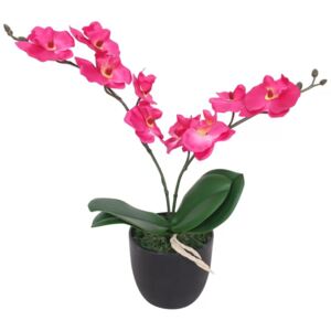 VidaXL Artificial Orchid Plant with Pot 30 cm Red