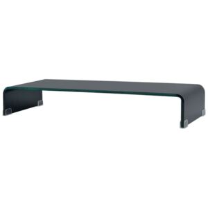 VidaXL TV Stand/Monitor Riser Glass Black 80x30x13 cm