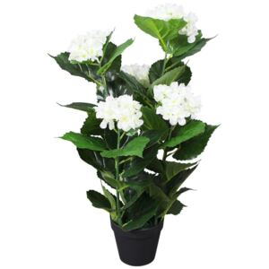VidaXL Artificial Hydrangea Plant with Pot 60 cm White