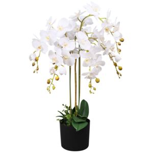 VidaXL Artificial Orchid Plant with Pot 75 cm White