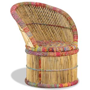 VidaXL Bamboo Chair with Chindi Details