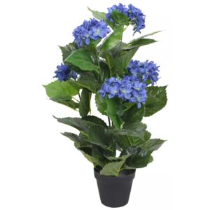 VidaXL Artificial Hydrangea Plant with Pot 60 cm Blue