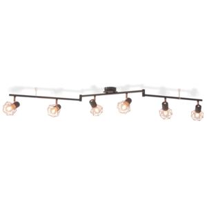 VidaXL Ceiling Lamp with 6 Spotlights E14 Black and Copper