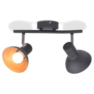 VidaXL Ceiling Lamp for 2 Bulbs E27 Black and Gold