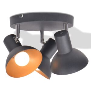 VidaXL Ceiling Lamp for 3 Bulbs E27 Black and Gold