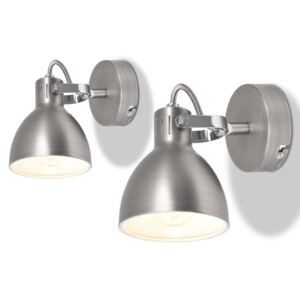 VidaXL Wall Lamps 2 pcs for 2 Bulbs E14 Grey