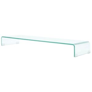 VidaXL TV Stand/Monitor Riser Glass Clear 110x30x13 cm