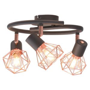 VidaXL Ceiling Lamp with 3 Spotlights E14 Black and Copper