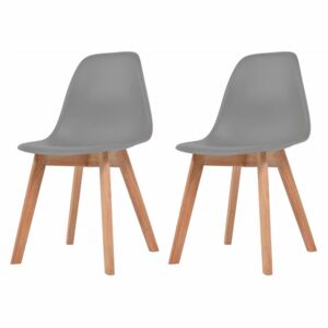 VidaXL Dining Chairs 2 pcs Grey Plastic