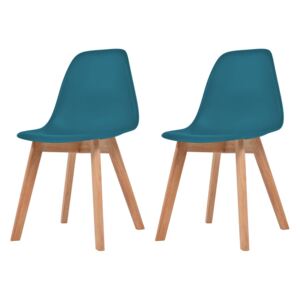 VidaXL Dining Chairs 2 pcs Turquoise Plastic