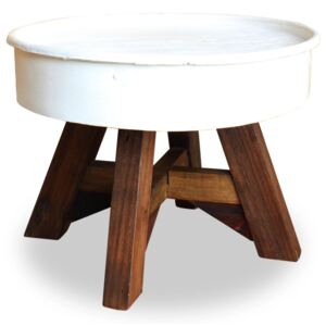VidaXL Coffee Table Solid Reclaimed Wood 60x45 cm White