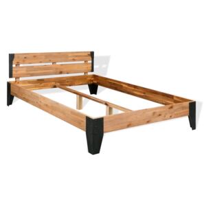 VidaXL Bed Frame Solid Acacia Wood Steel 140x200 cm