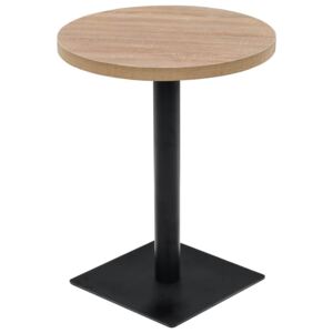 VidaXL Bistro Table MDF and Steel Round 60x75 cm Oak Colour