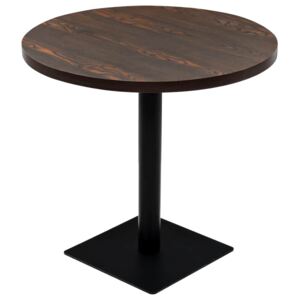 VidaXL Bistro Table MDF and Steel Round 80x75 cm Dark Ash