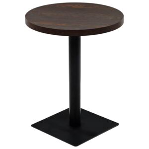 VidaXL Bistro Table MDF and Steel Round 60x75 cm Dark Ash