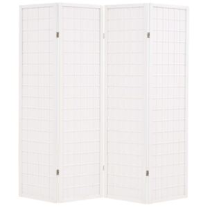 VidaXL Folding 4-Panel Room Divider Japanese Style 160x170 cm White