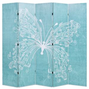 VidaXL Folding Room Divider 200x170 cm Butterfly Blue