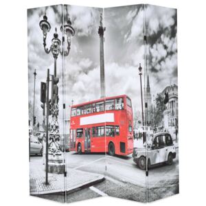 VidaXL Folding Room Divider 160x170 cm London Bus Black and White