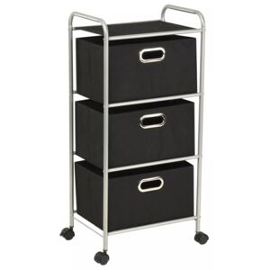 VidaXL Shelving Unit with 3 Storage Boxes Steel and Non-woven Fabric