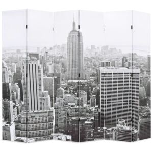 VidaXL Folding Room Divider 228x170 cm New York by Day Black and White