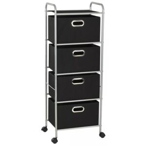 VidaXL Shelving Unit with 4 Storage Boxes Steel and Non-woven Fabric
