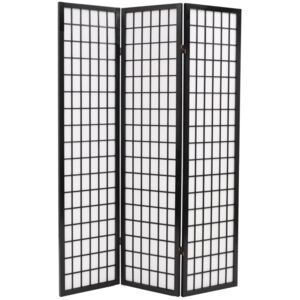 VidaXL Folding 3-Panel Room Divider Japanese Style 120x170 cm Black